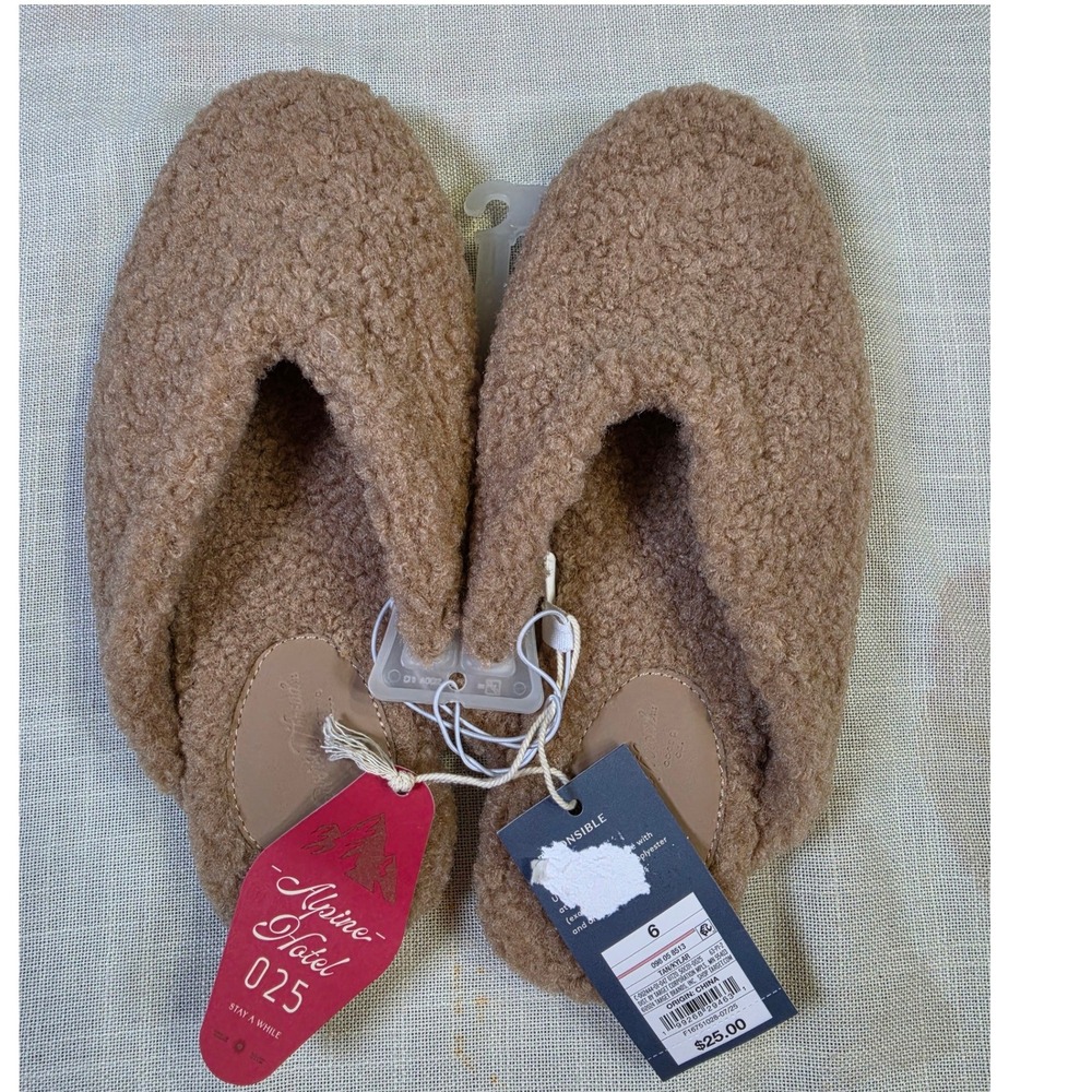 Universal Thread Kylar Faux Shearling Slippers Tan Wm 6 098 05 8513 Alpine Hotel